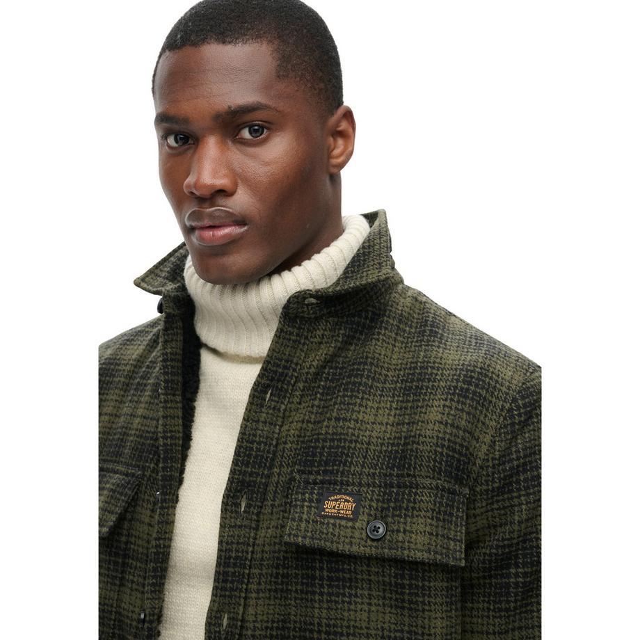 Superdry Wool Miller Kariertes Langarmhemd  