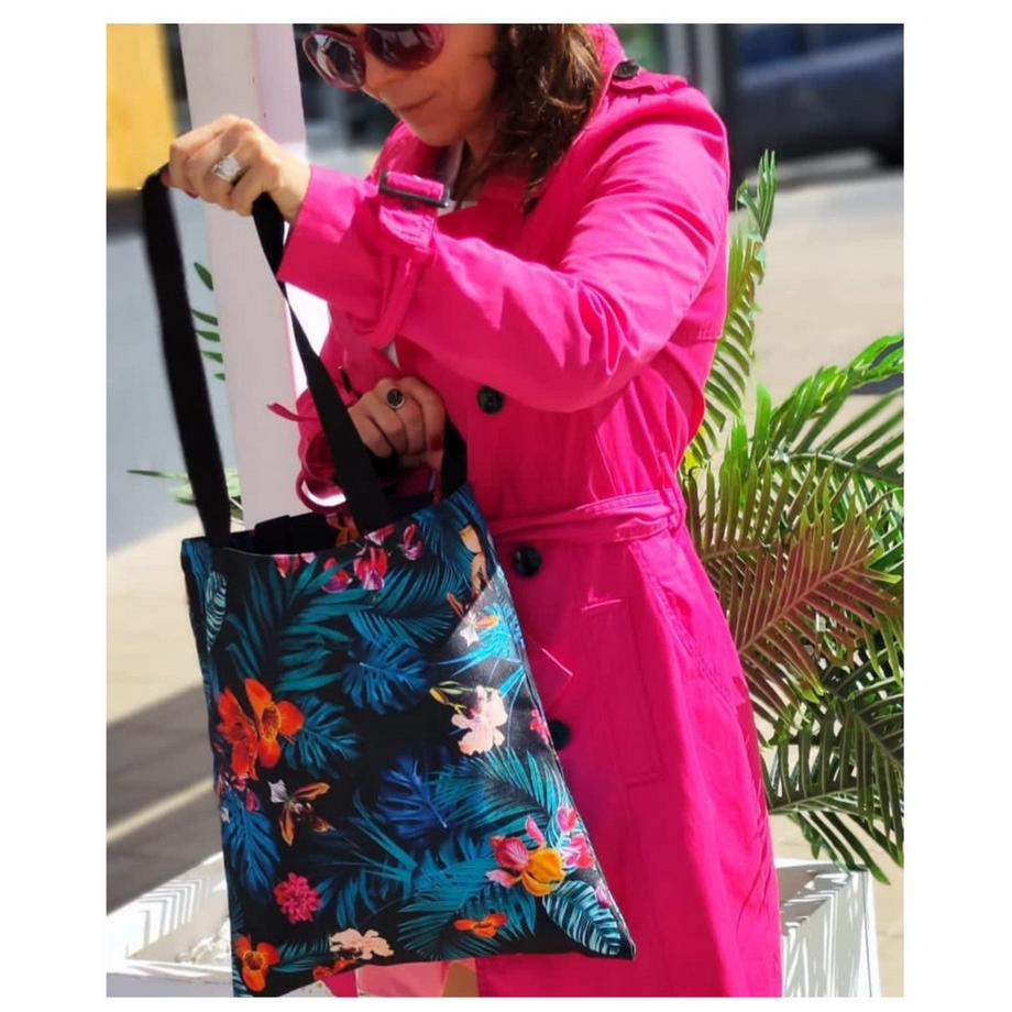 Only-bags.store Borsa tote estetica con cerniera Borsa di iuta stampata  