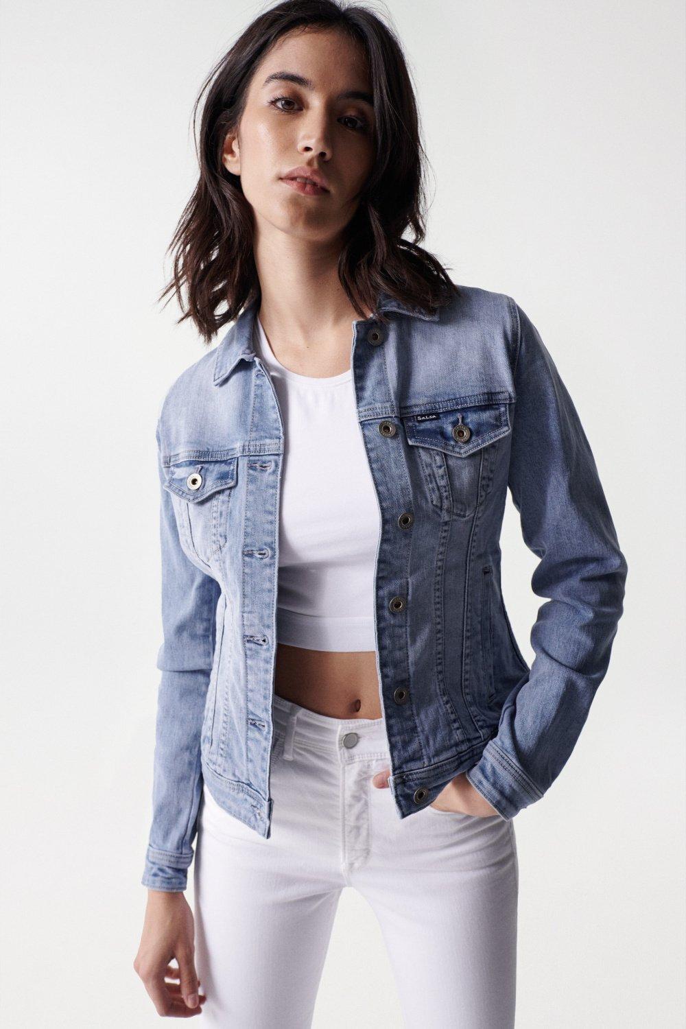 Image of Jeansjacken Denim Trucker Jacket Unisex Blau XL