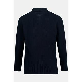 JP1880  Maglione polo in maglia a costa inglese con collo alto e zip 