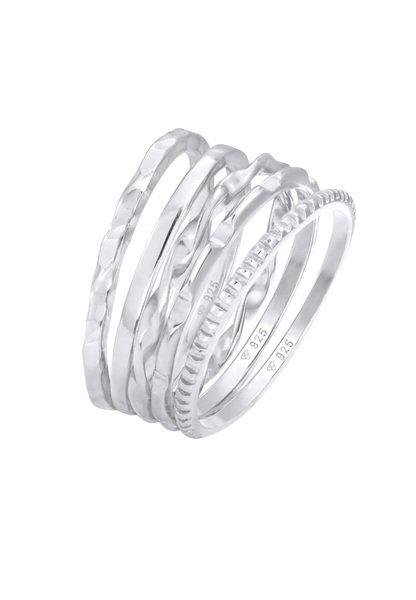 Image of Ring Stapelringe Stacking 5er Set Damen Silber 54mm