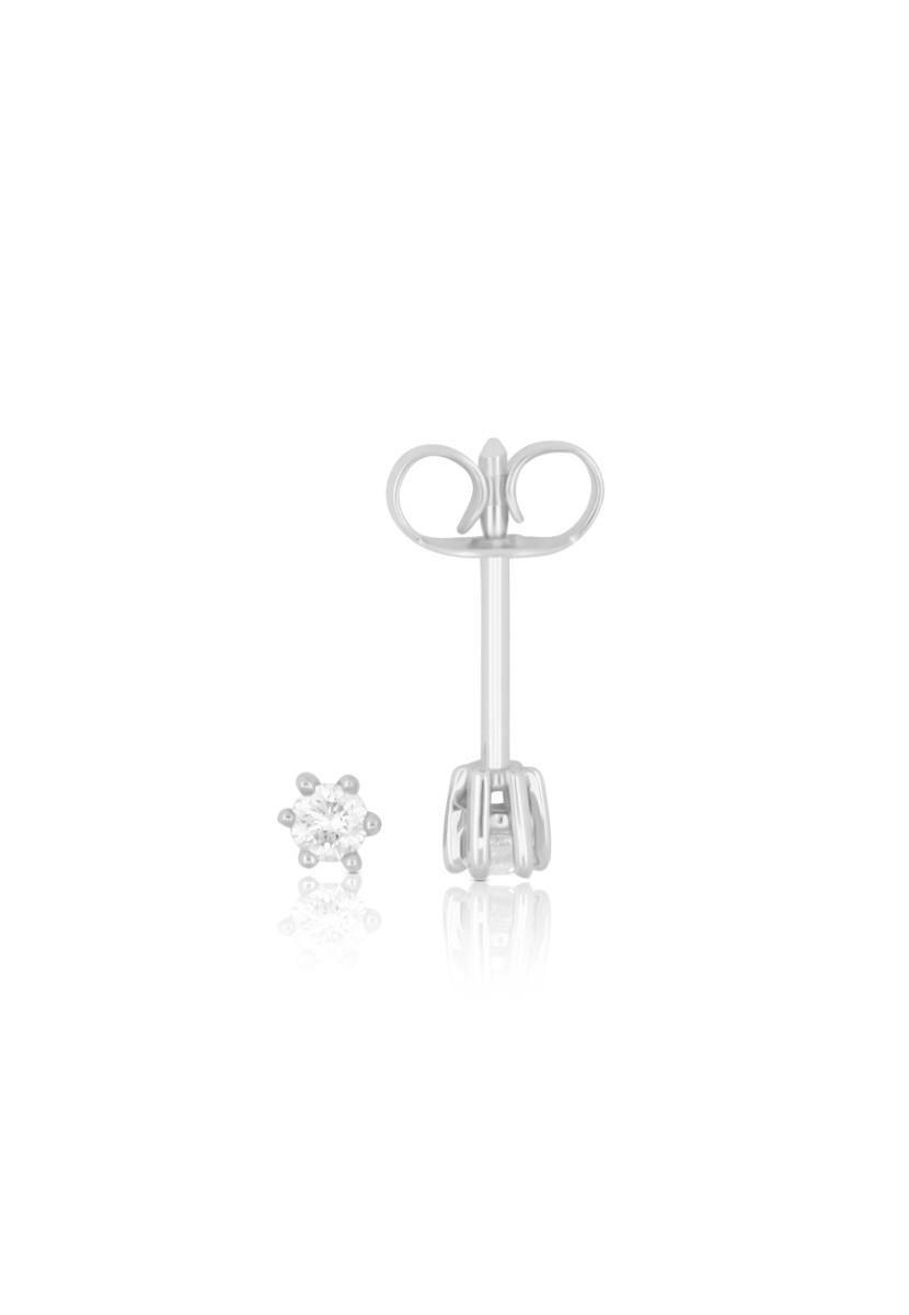 MUAU Schmuck  Solitär Ohrstecker 6-Griff-Fassung Weissgold 750 Brillanten 0.10ct. 4mm 