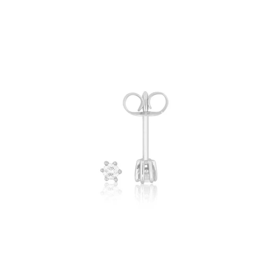 MUAU Schmuck - Solitär Ohrstecker 6-Griff-Fassung Weissgold 750 Brillanten 0.10ct. 4mm, One Size