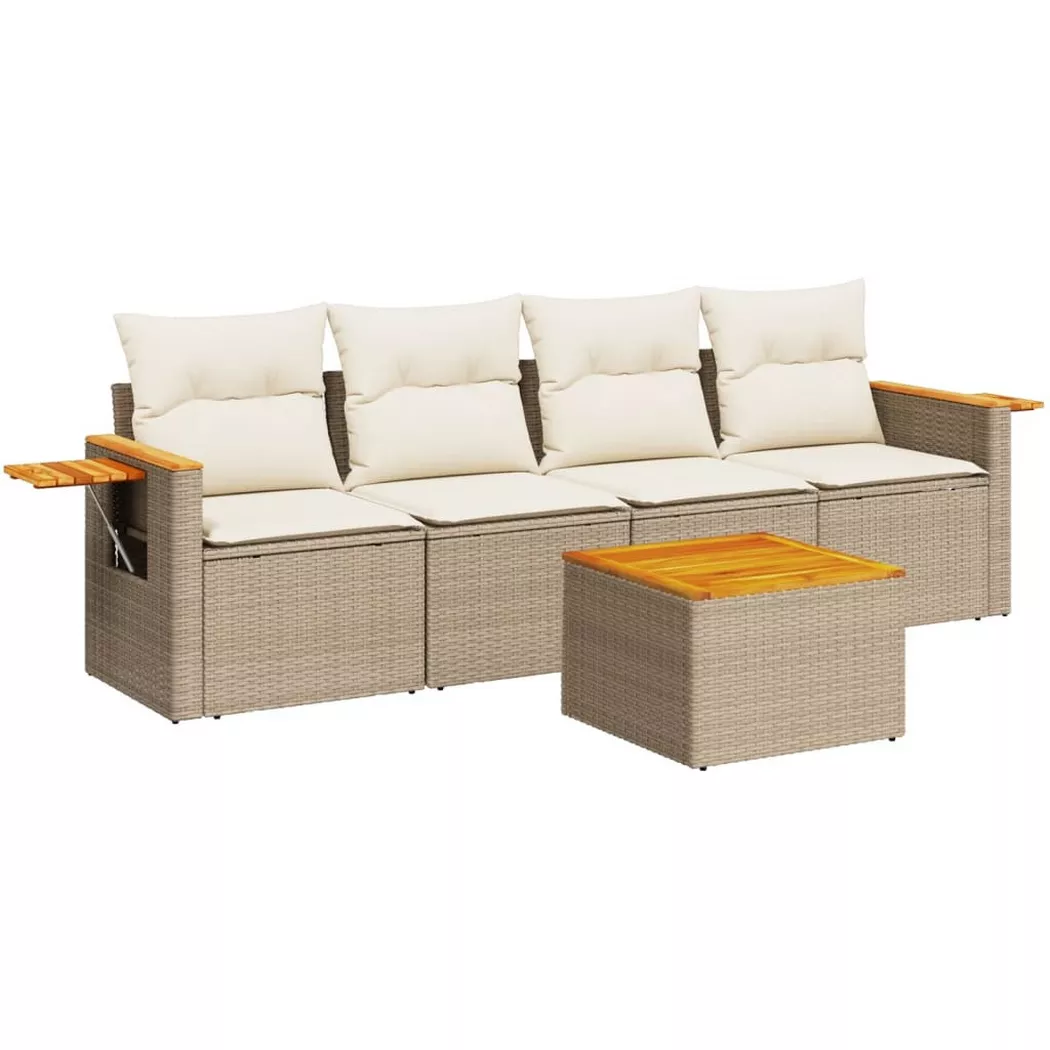 VidaXL - Ensemble de canapés de jardin rotin synthétique, One Size, Beige