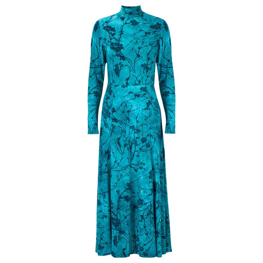 Joe Browns Maxikleid mit hohem Kragen und Flockdruck  