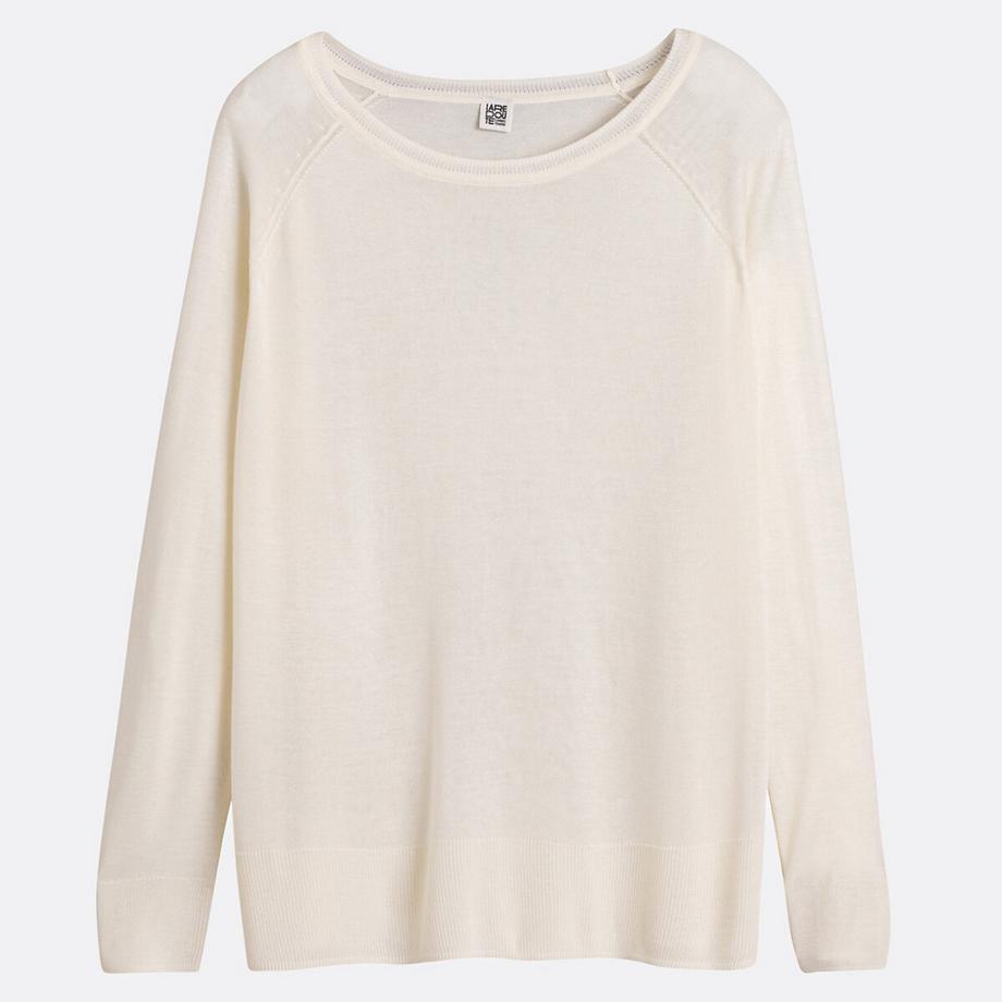 La Redoute Collections Pull col rond en maille fine  