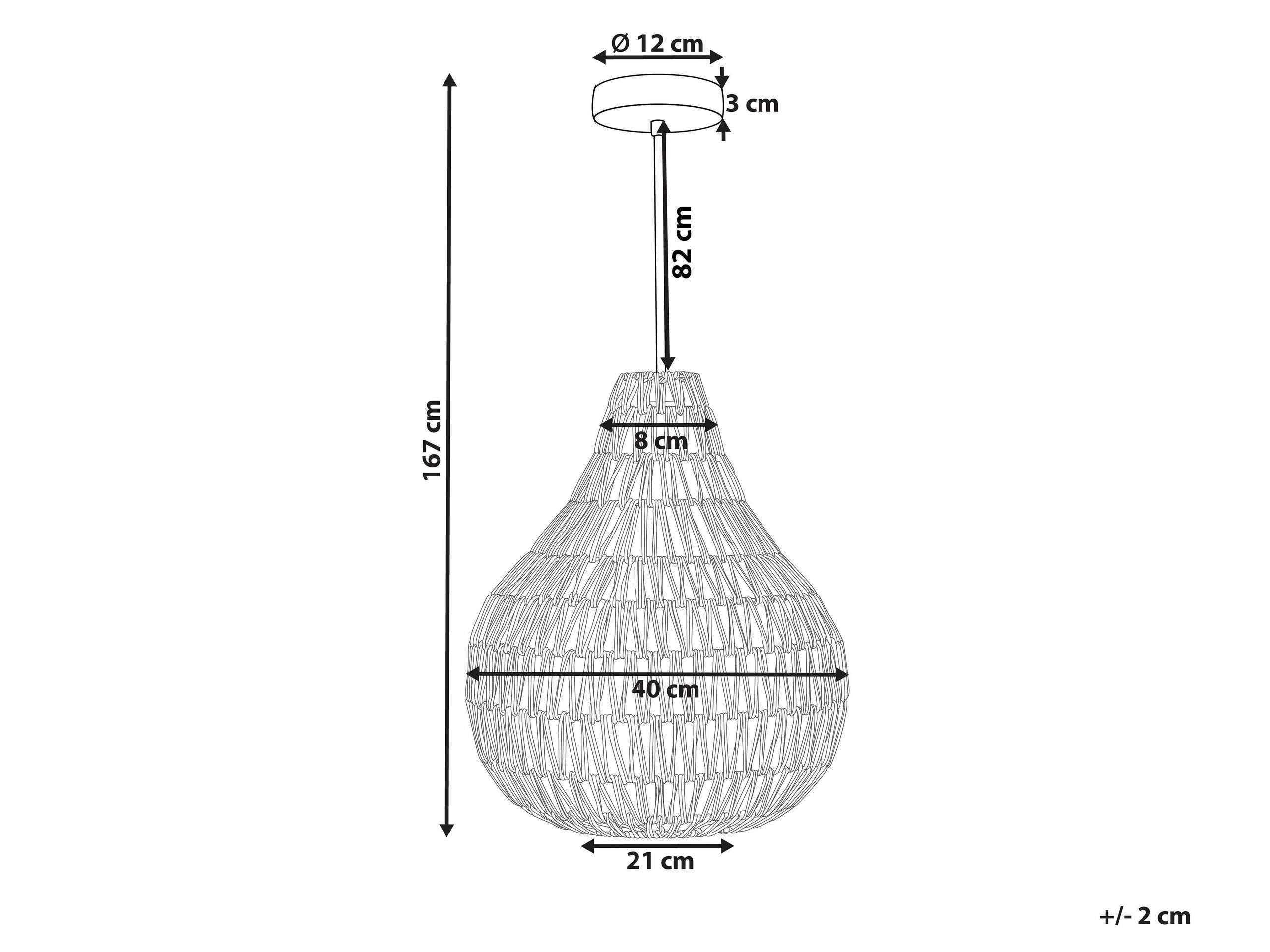 Beliani Lampadario en Corda di carta Boho MOLOPO  