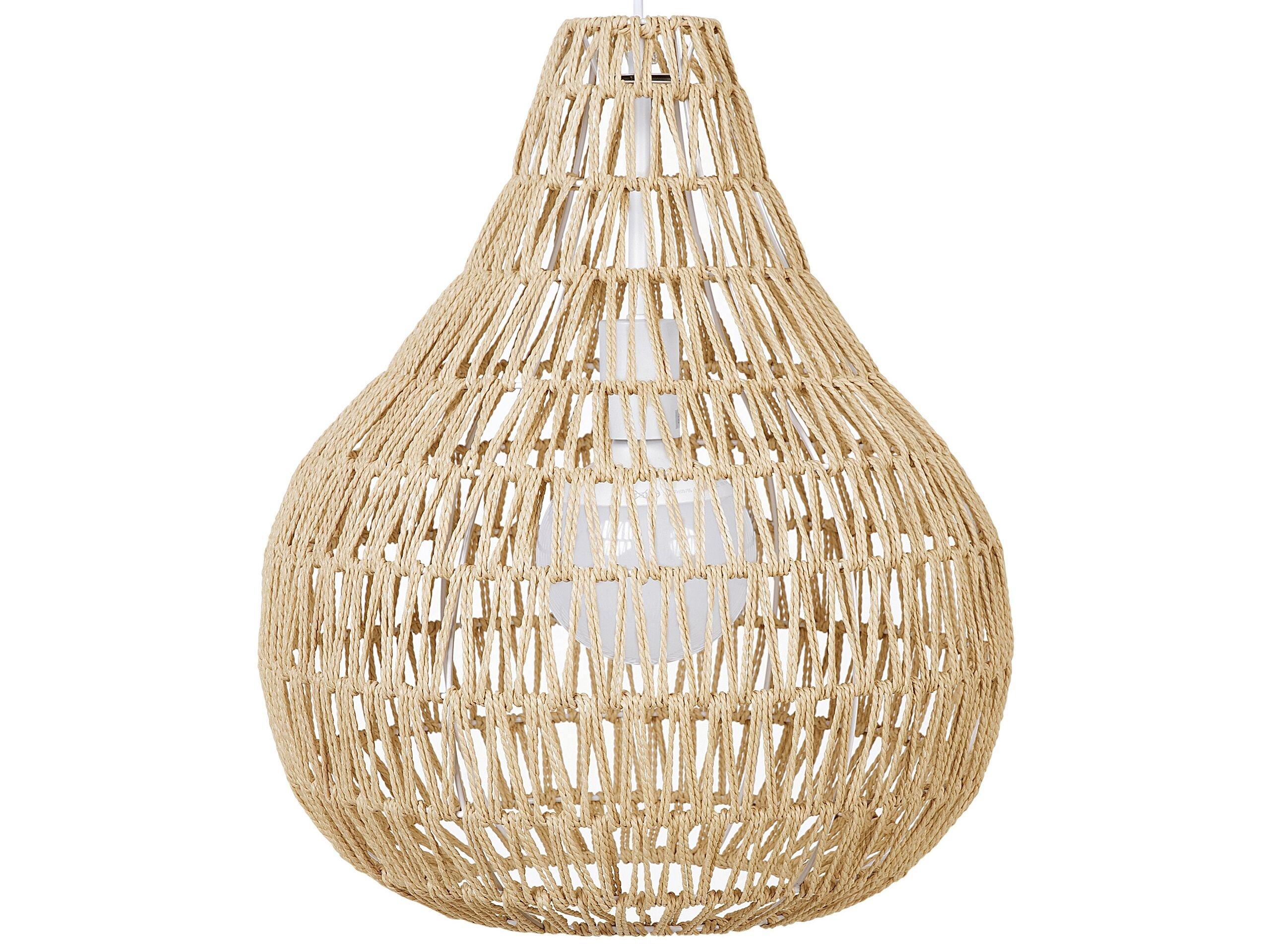 Beliani Lampe suspension en Corde en papier Boho MOLOPO  