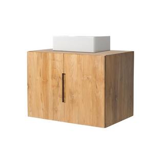 Vente-unique Waschbeckenunterschrank hängend mit Einzelwaschbecken - Teakholz - 80 x 55 cm - SAWAN  