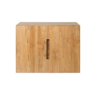 Vente-unique Waschbeckenunterschrank hängend mit Einzelwaschbecken - Teakholz - 80 x 55 cm - SAWAN  