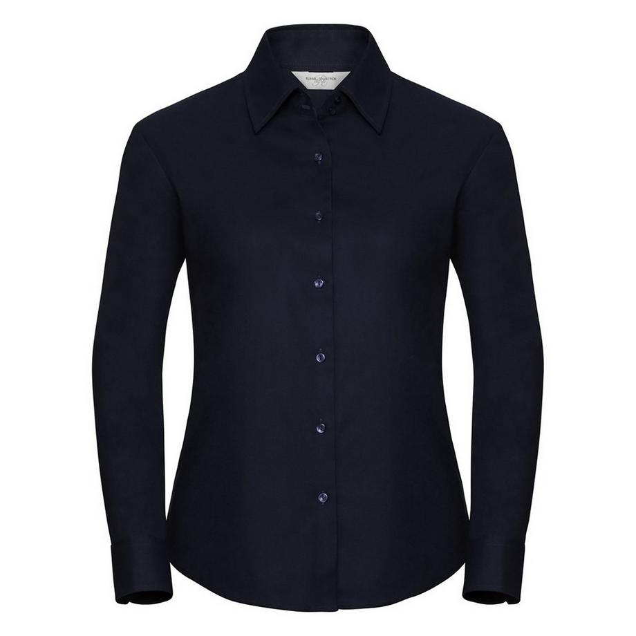 Russell Collection Easy Care Oxford Camicia a Maniche Lunghe  