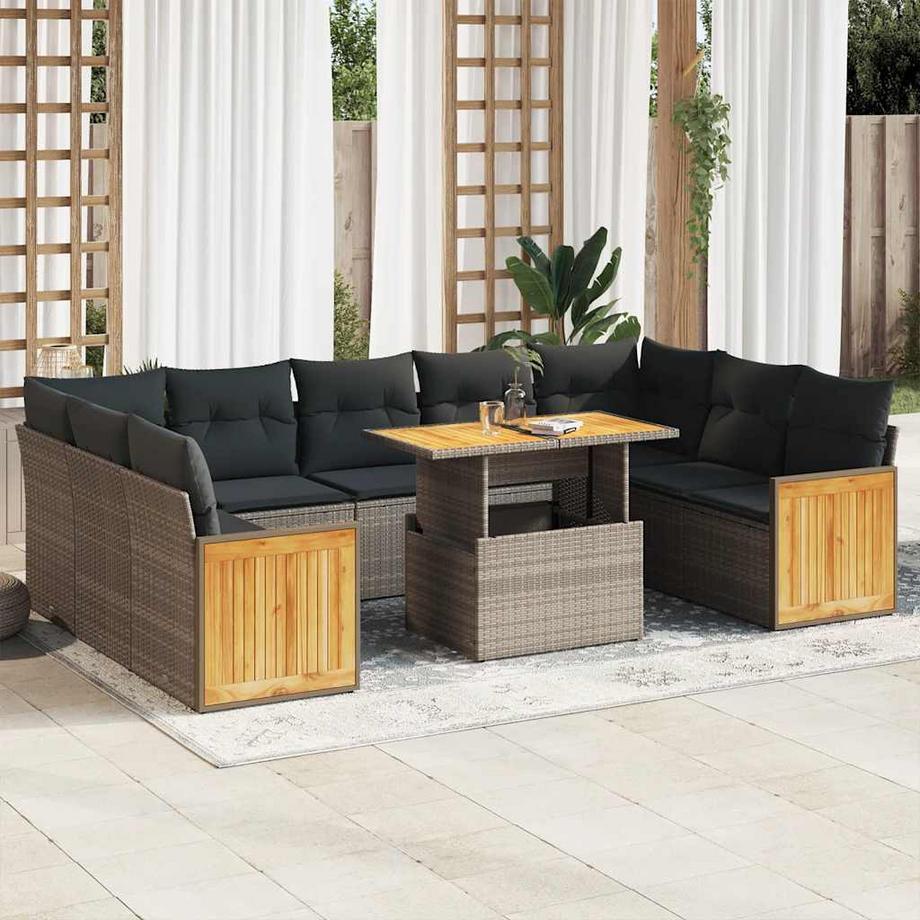 VidaXL Ensemble de canapés de jardin rotin synthétique  