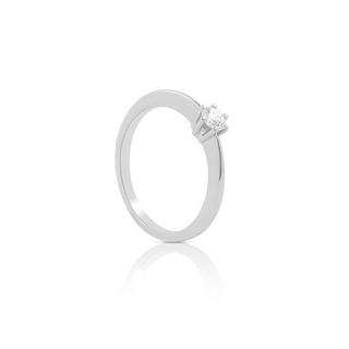 MUAU Schmuck  Bague Solitaire Diamant 0.20ct. or blanc 750 