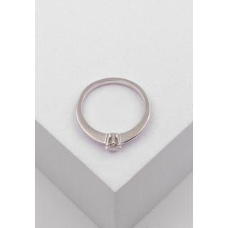 MUAU Schmuck  Bague Solitaire Diamant 0.20ct. or blanc 750 