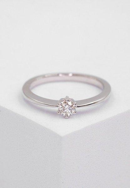 MUAU Schmuck  Bague Solitaire Diamant 0.20ct. or blanc 750 