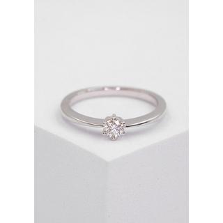 MUAU Schmuck  Bague Solitaire Diamant 0.20ct. or blanc 750 