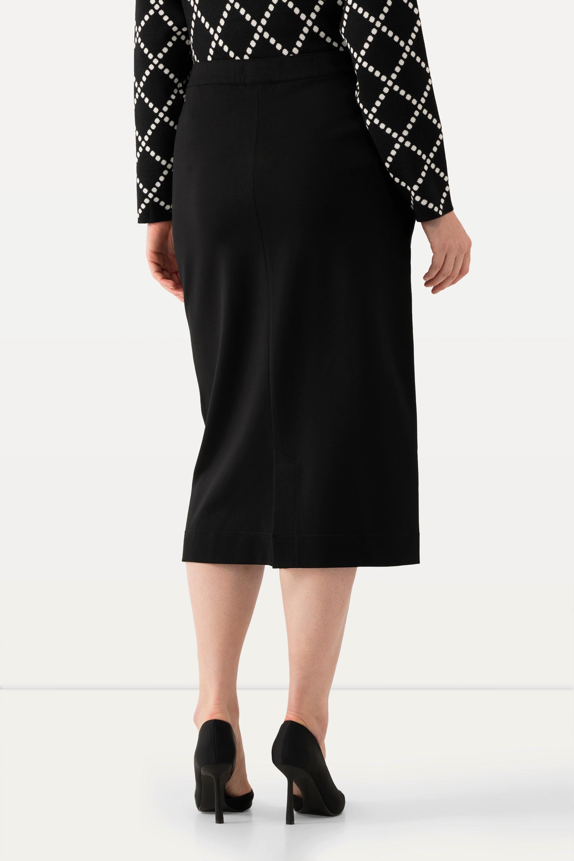 Ulla Popken Midi Sweatrock Saumschlitz Elastikbund  