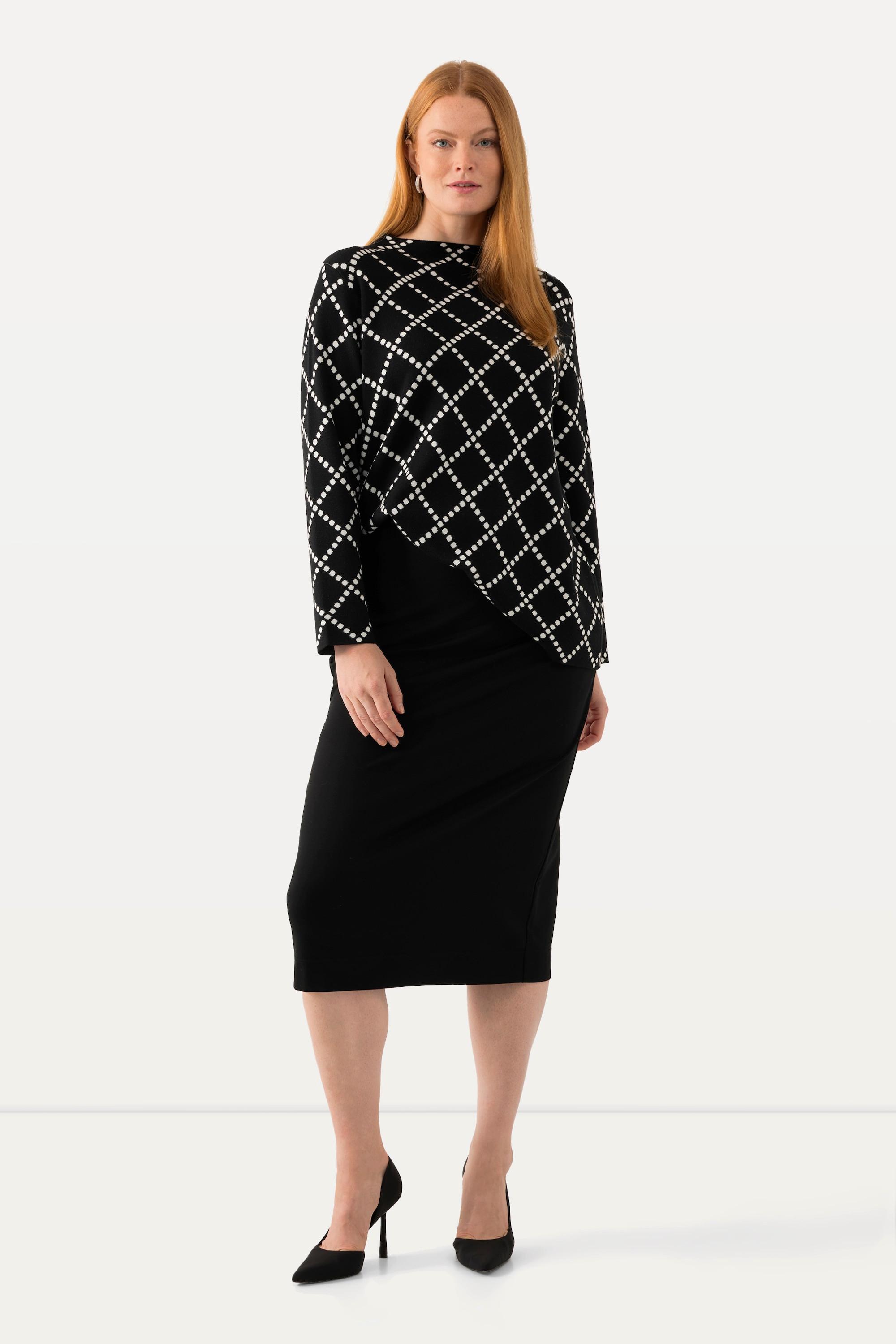 Ulla Popken Midi Sweatrock Saumschlitz Elastikbund  