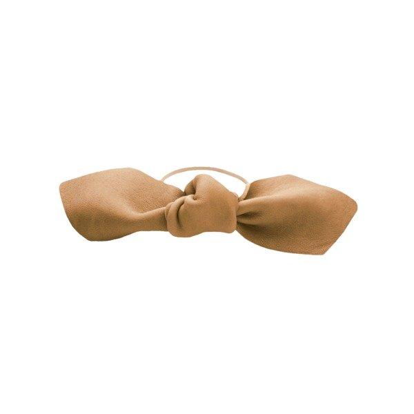 CORINNE  Leather Bow Big Hair Tie 