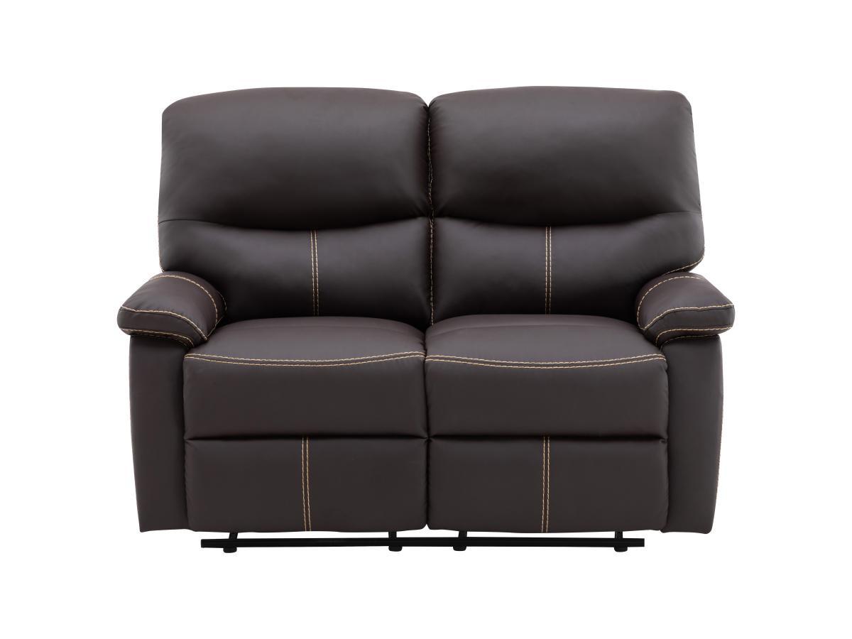 Vente-unique Relaxsofa 2-Sitzer - Kunstleder - Braun - CANBY  