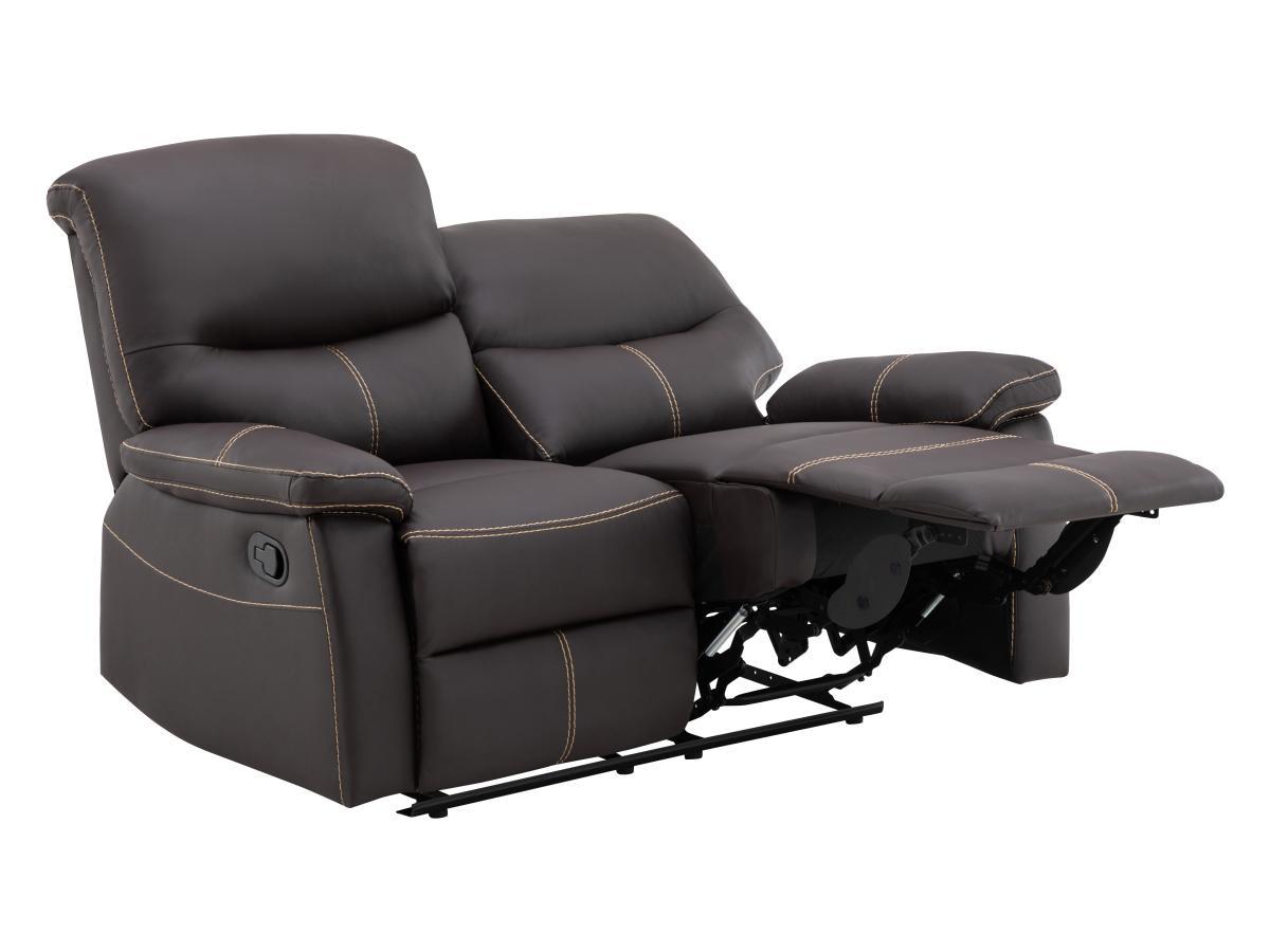 Vente-unique Relaxsofa 2-Sitzer - Kunstleder - Braun - CANBY  