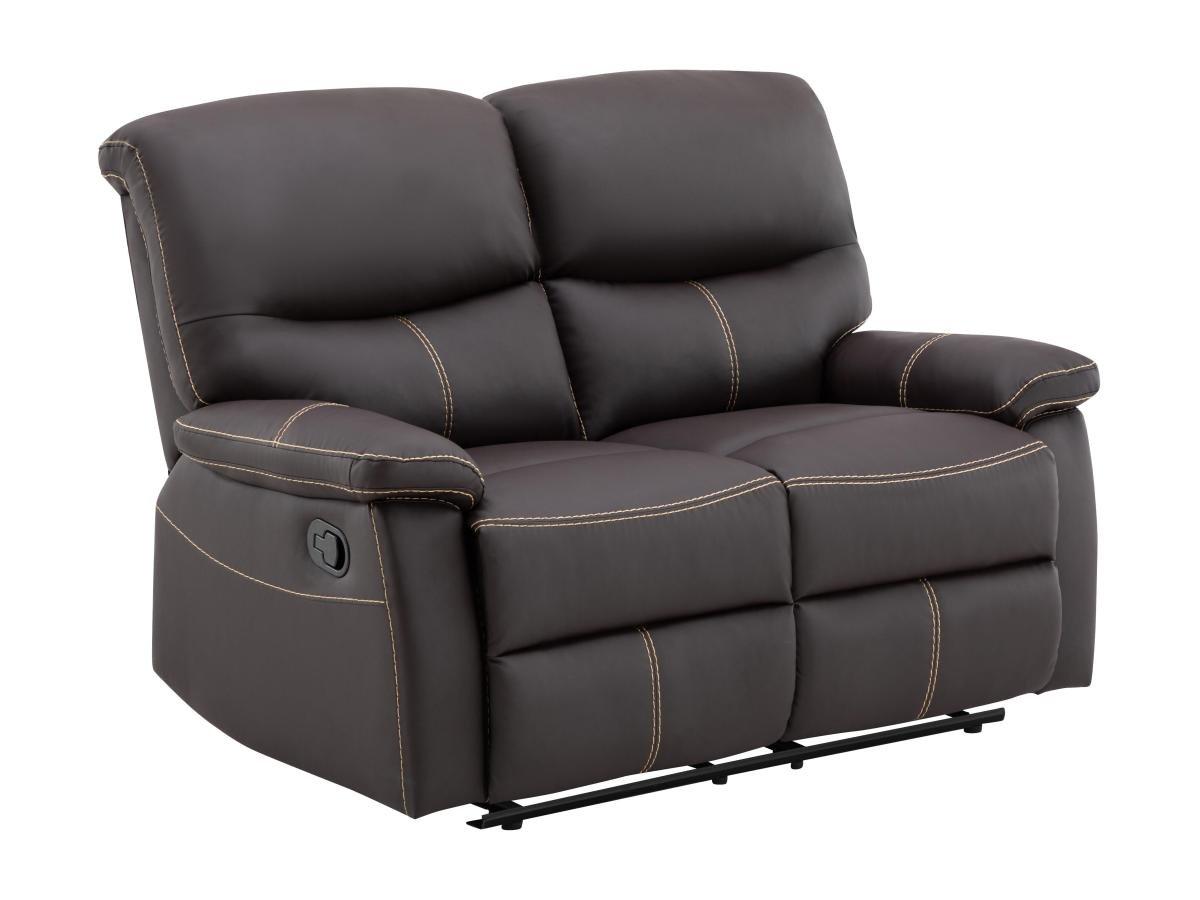 Vente-unique Relaxsofa 2-Sitzer - Kunstleder - Braun - CANBY  