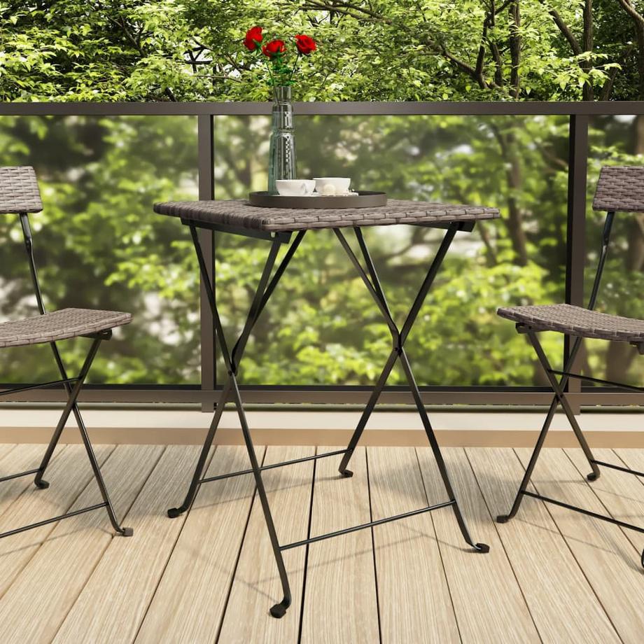 VidaXL Table de bistrot pliante rotin synthétique  