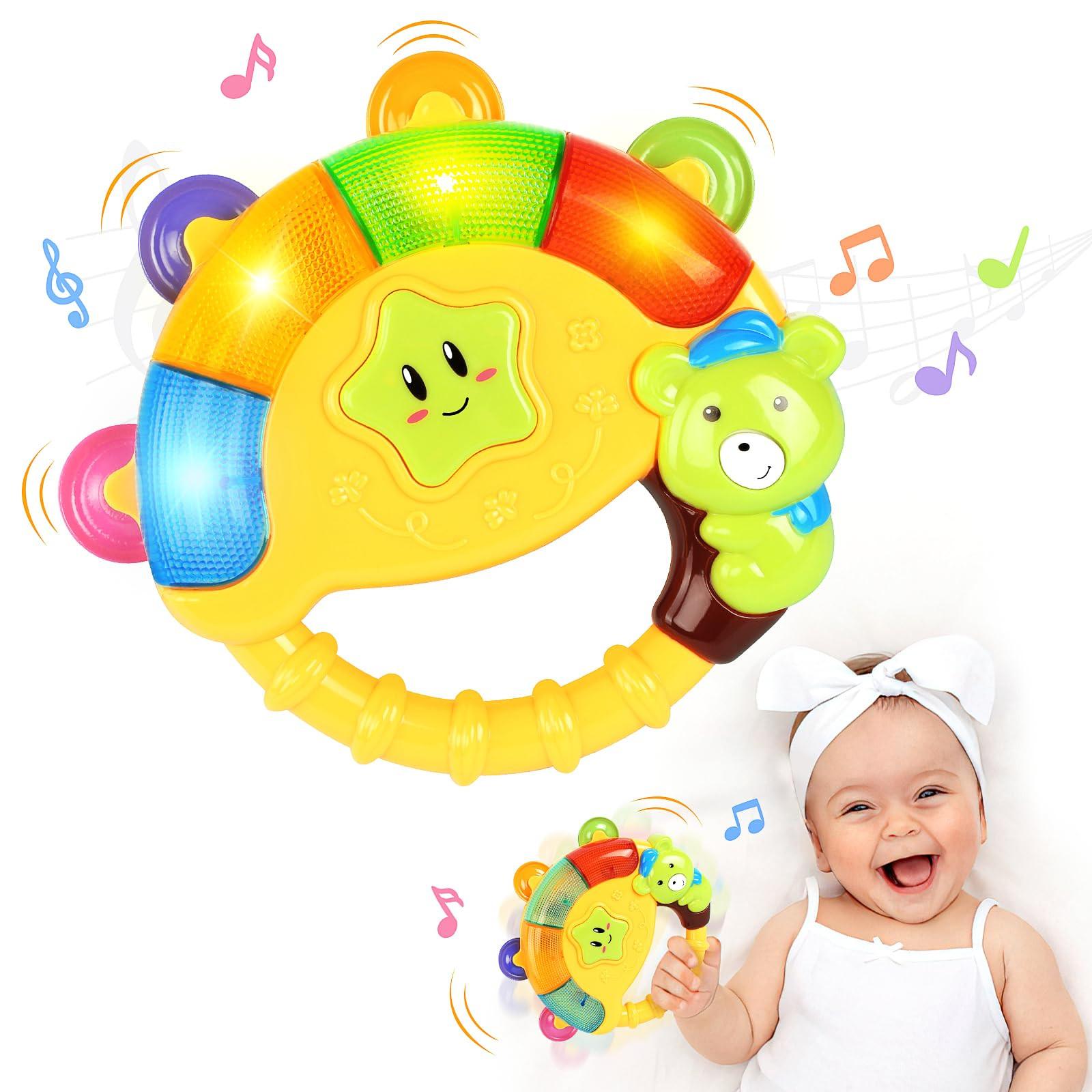 Activity-board  Baby-Rassel mit Licht und Musik, Baby-Musik-Tamburin 