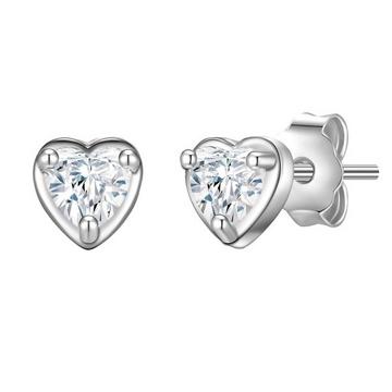 Femme Puces d'oreilles en argent Coeur