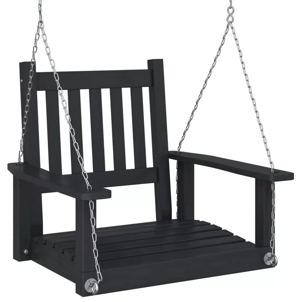 VidaXL - dondolo da giardino Legno, One Size, Nero
