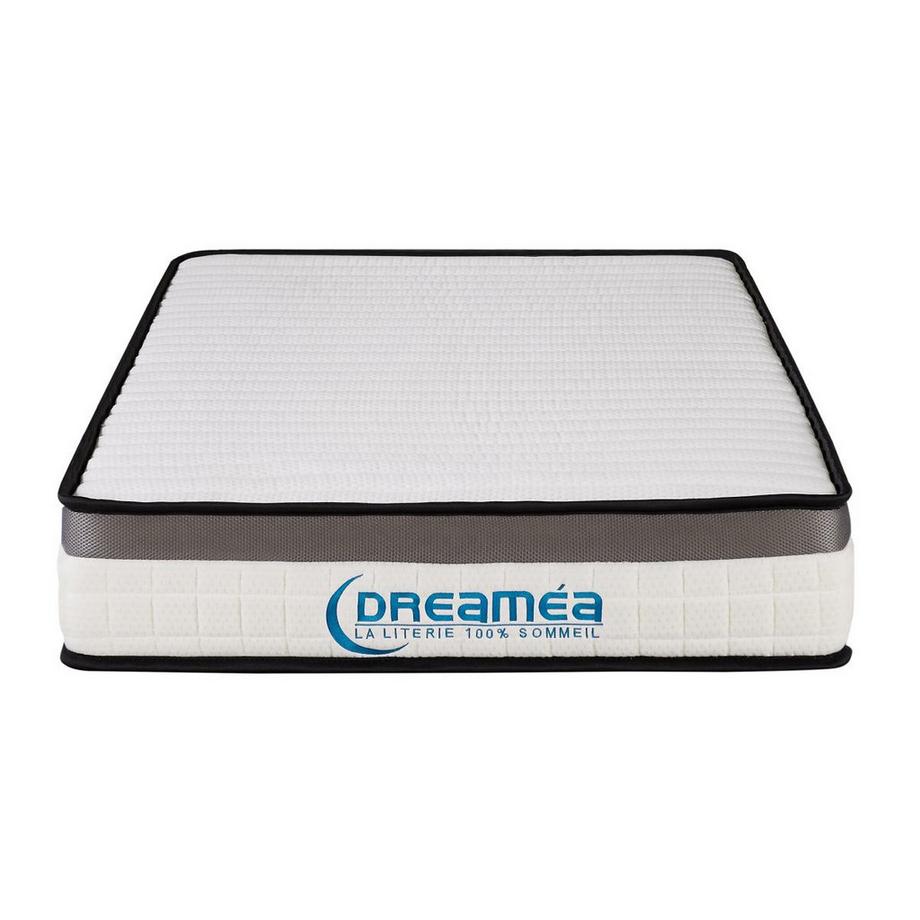 Vente-unique Set ORTHOMEMORY II di DREAMEA: Telaio a doghe + Materasso 90 x 200 cm Memory foam sp. 19 cm  