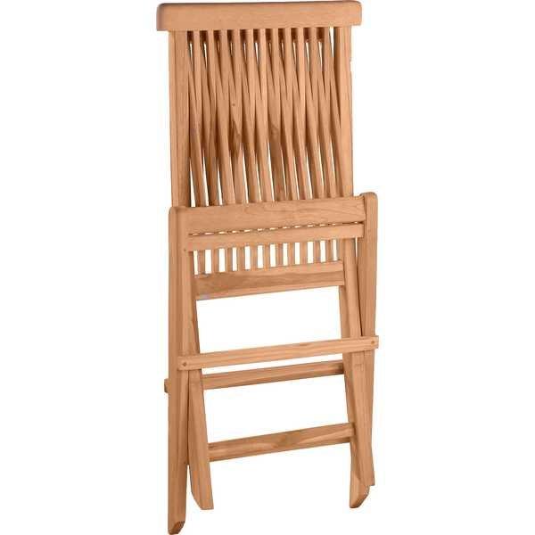 mutoni Sedia da giardino pieghevole in teak (set di 2)  