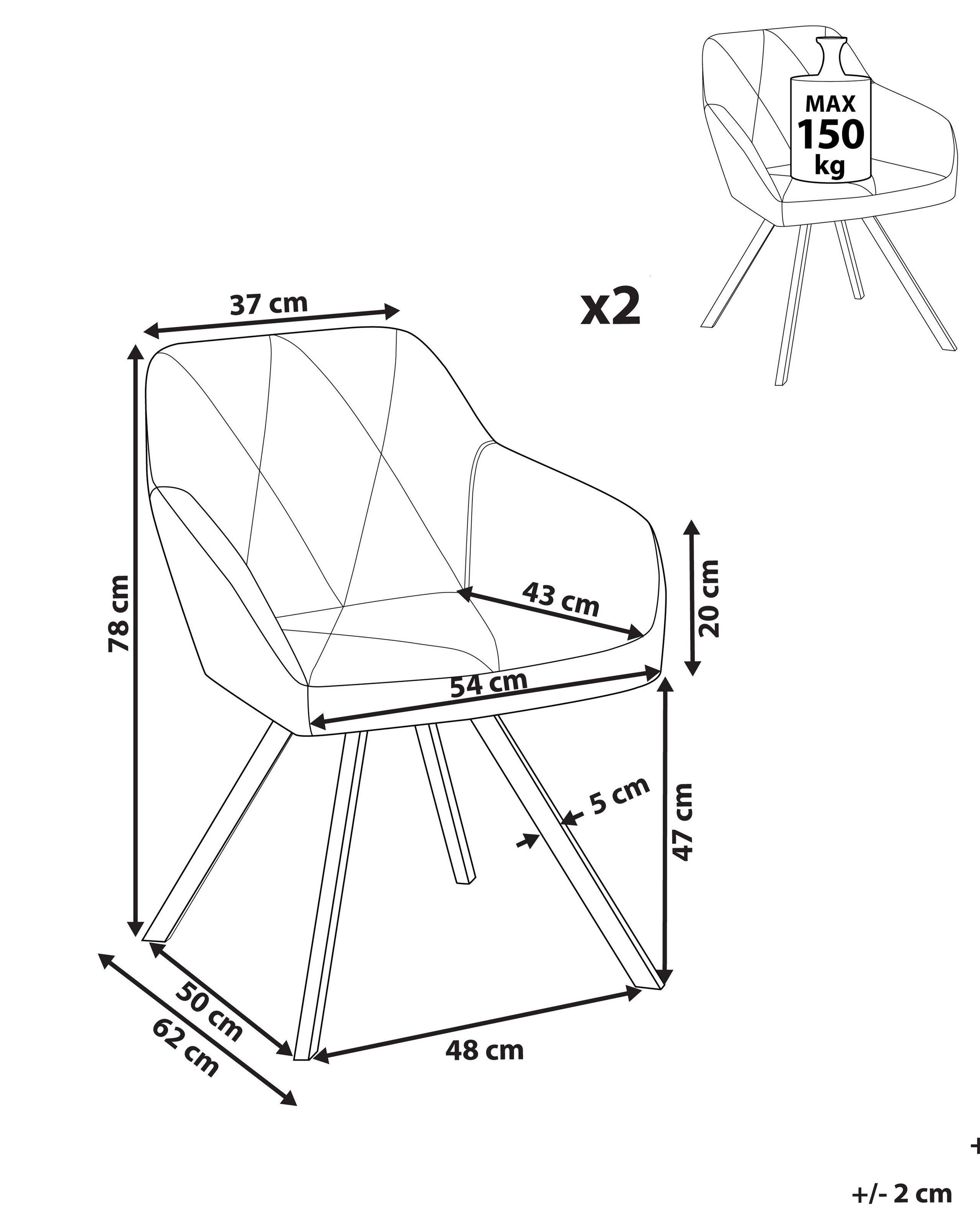 Beliani Chaise de salle à manger en Polyester Glamour MONEE  