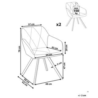 Beliani Chaise de salle à manger en Polyester Glamour MONEE  