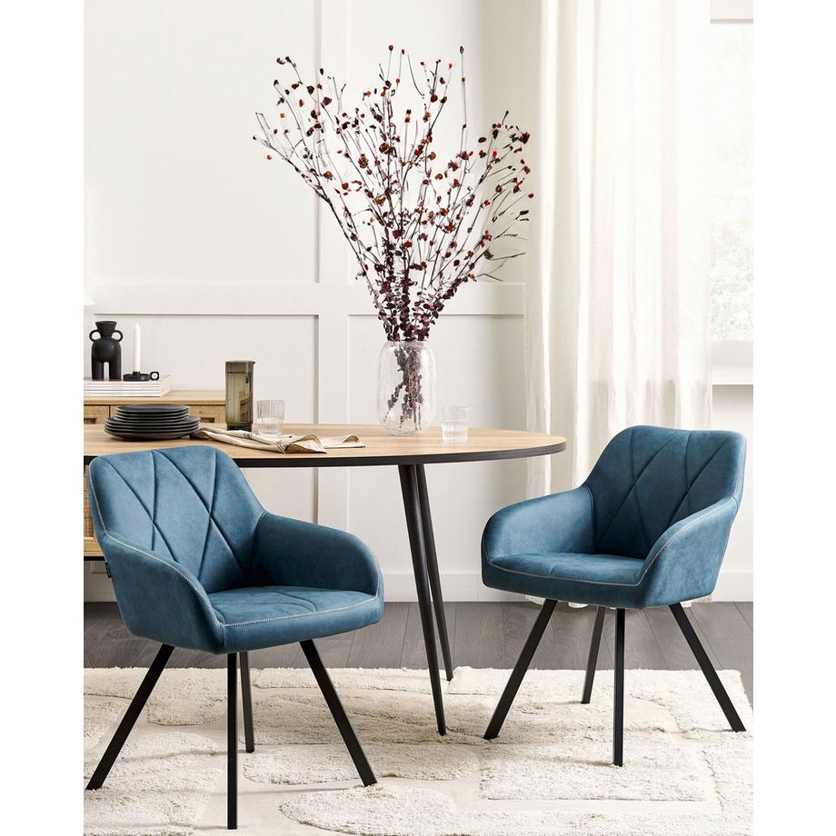 Beliani Set di 2 sedie da pranzo en Tessuto Glamour MONEE  