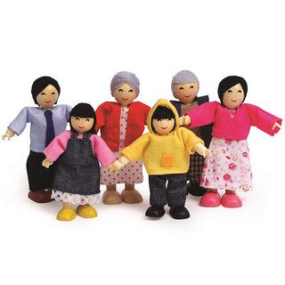Hape  Puppenhaus Puppenfamilie asiatisch (6Teile) 