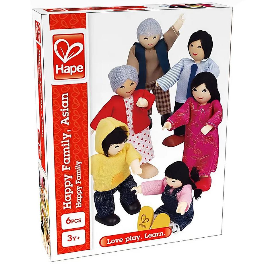 Hape  Puppenhaus Puppenfamilie asiatisch (6Teile) 