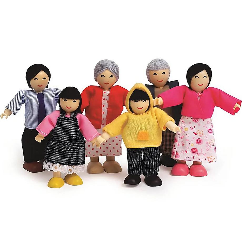 Hape  Puppenhaus Puppenfamilie asiatisch (6Teile) 