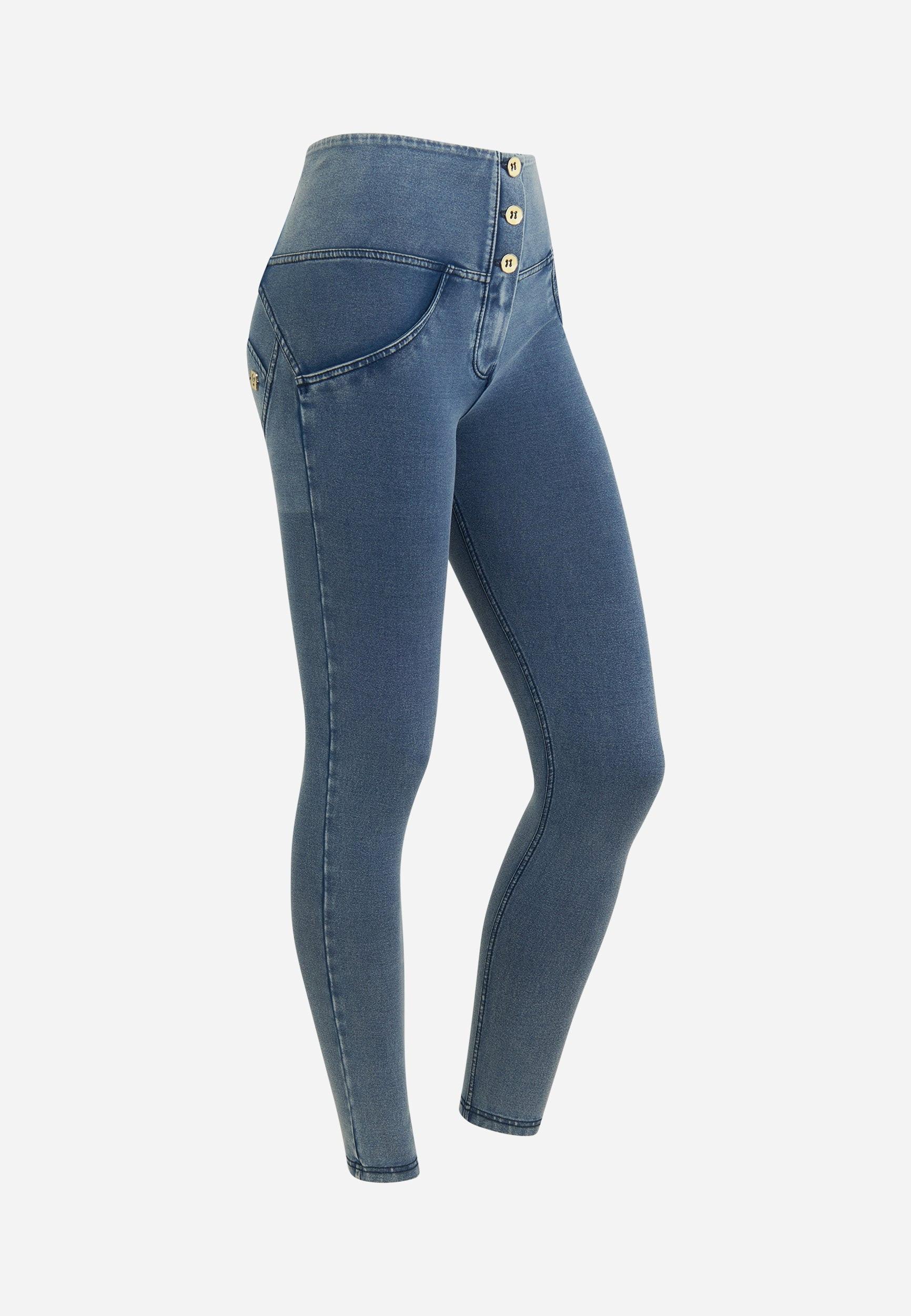Image of Wr.up® Push-up-pants 7/8 Damen Blau Denim Dunkel M