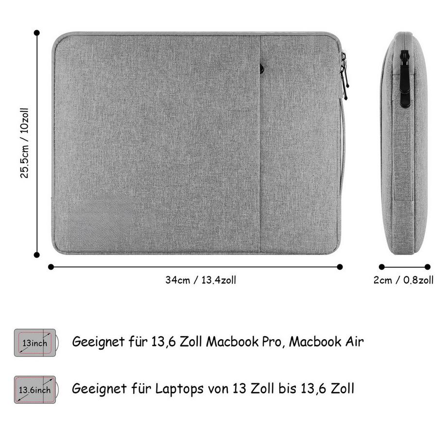 Only-bags.store Sacoche pour ordinateur portable avec poignée 2 compartiments  