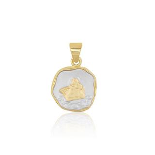 MUAU Schmuck  Pendentif ange en or jaune 750, 11mm 