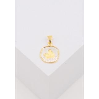 MUAU Schmuck  Pendentif ange en or jaune 750, 11mm 