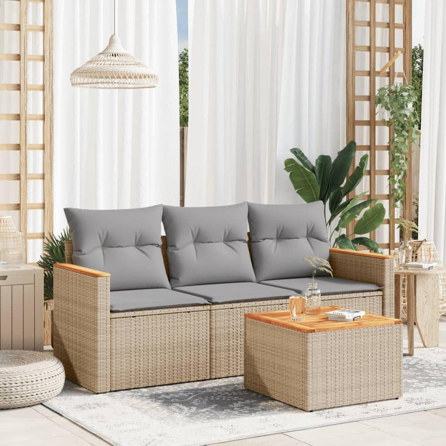 VidaXL Ensemble de canapés de jardin rotin synthétique  