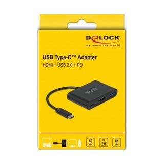 DeLock  Adaptateur multi  USB Type-C – HDMI, USB3.0-A, USB-C-PD 