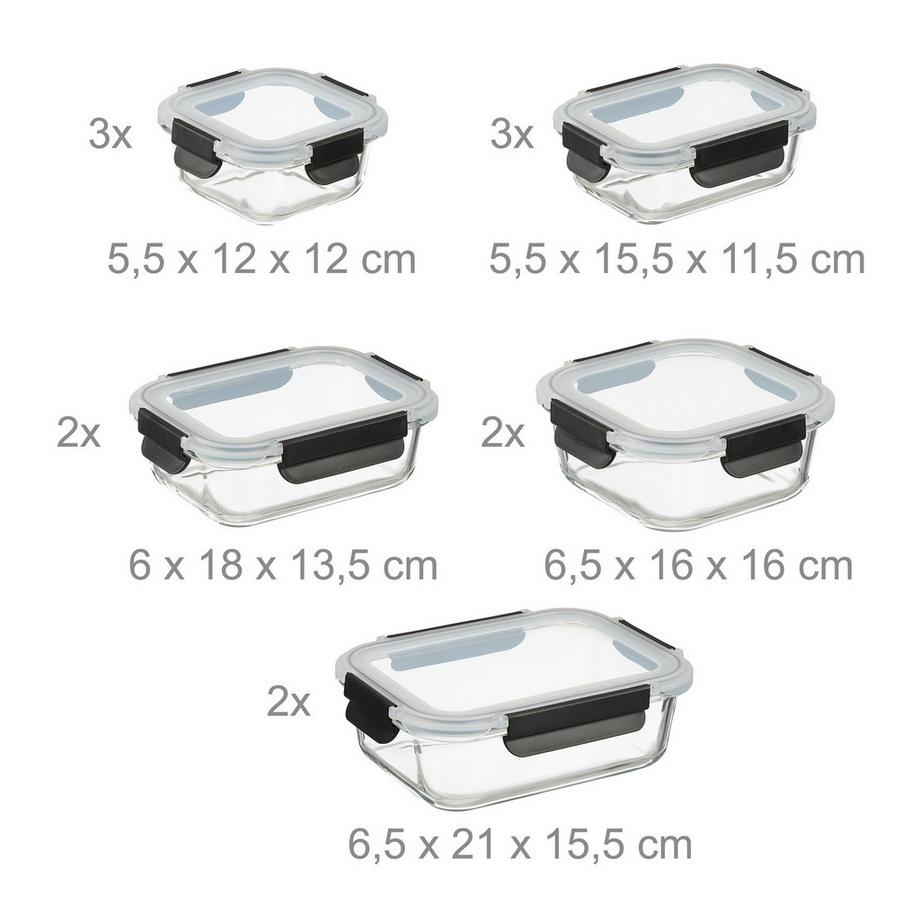 Northix Ensemble de contenants de rangement en verre  