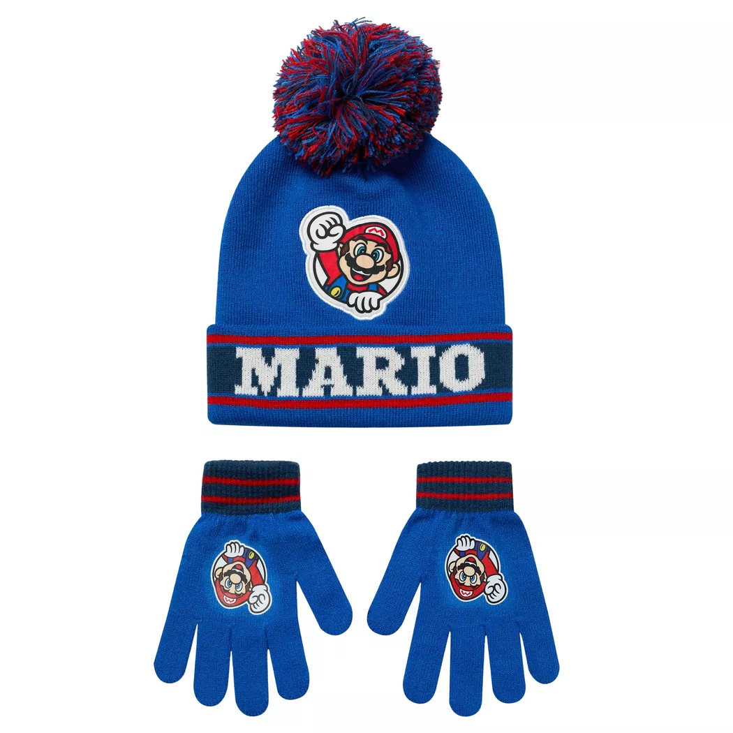 Super Mario - Mütze & Handschuhe, One Size, Blu