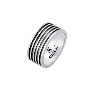 Kuzzoi  Bague Herren Bandring Massiv Rillen 925 Silber 