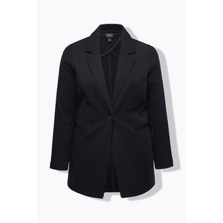 Ulla Popken  Blazer di comodo jersey elasticizzato con taglio svasato e revers 