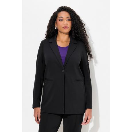 Ulla Popken  Blazer di comodo jersey elasticizzato con taglio svasato e revers 