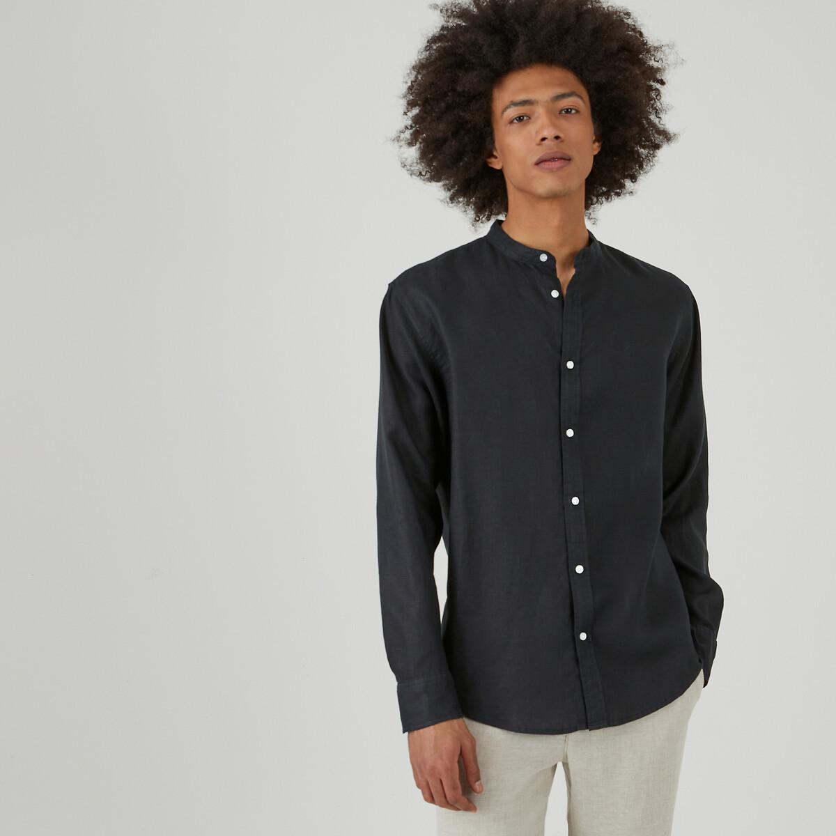 La Redoute Collections Signature Gerades Leinenhemd Stehkragen  